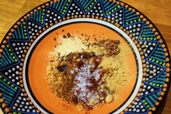 Roasted peanut and spice mix for KuliKuli for nigerian suya nationaldish