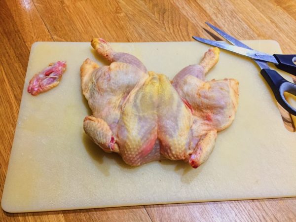 Perfectly spatchcocked Poussin no mess no fuss and always use plastic chopping boards | National Dish